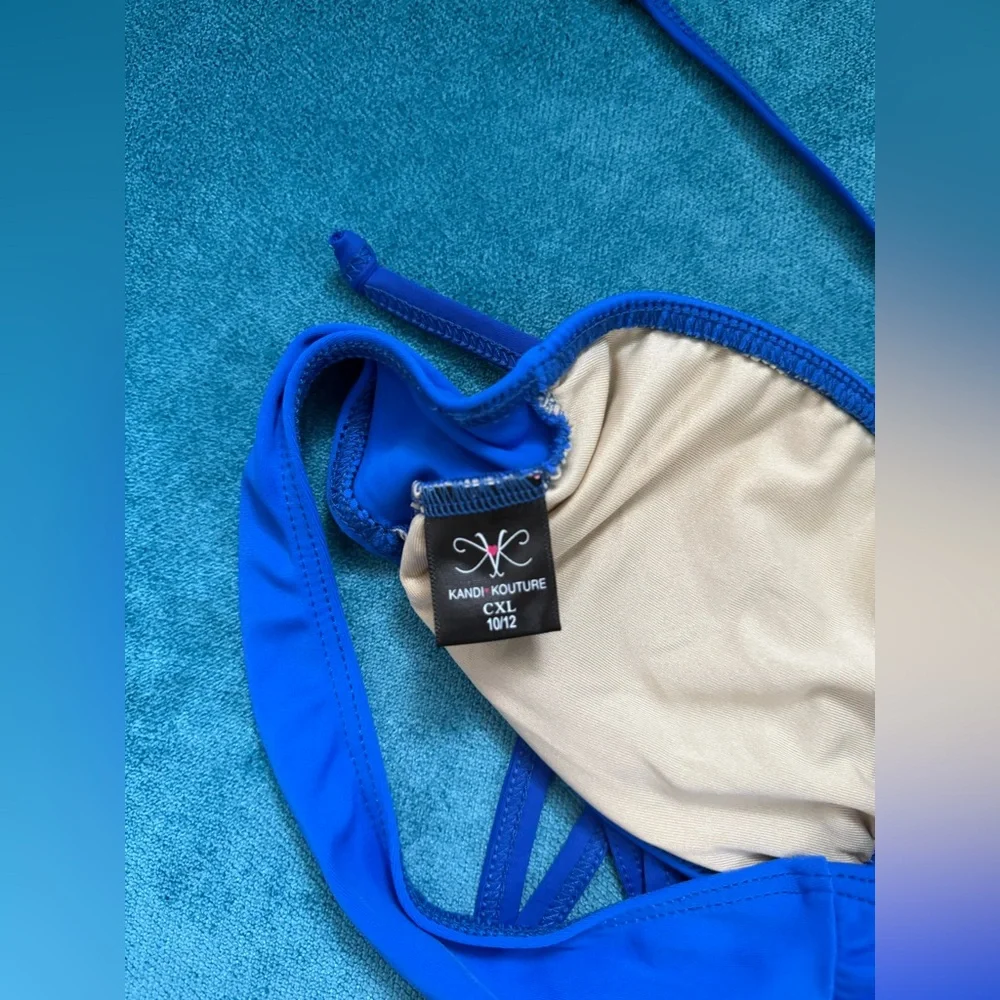 Kandi Kouture Blue Dance Tie Up Halter Crop Worn once. - Picture 3 of 3